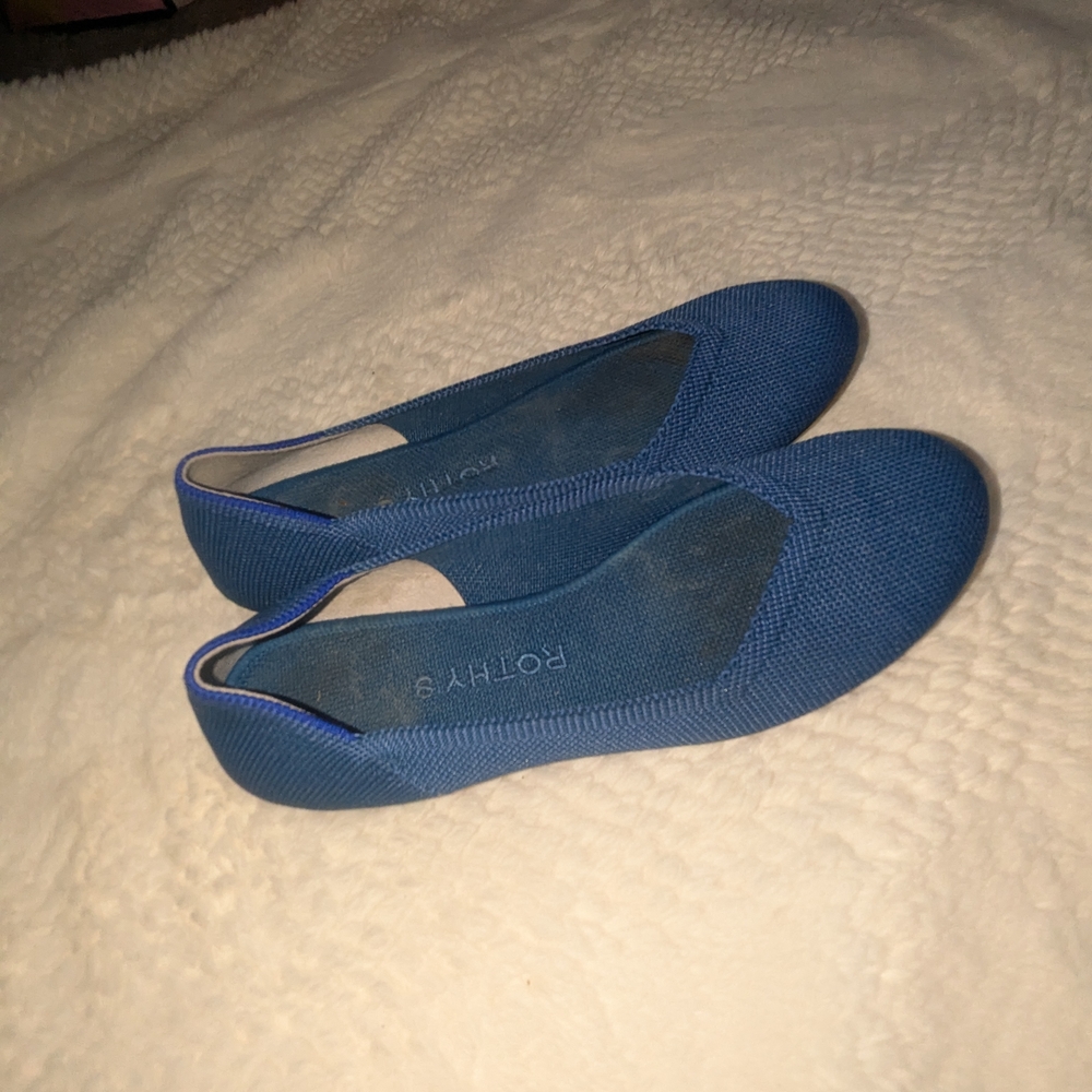 Rothy's Blue Knit Women's Slip-On Flats